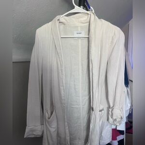 Old Navy Cream Hooded Cardigan with Pockets